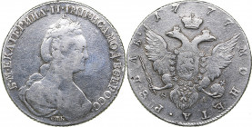 Russia Rouble 1777 СПБ-ФЛ
23.77 g. F/VF Bitkin# 224. Catherine II (1762-1796)
