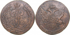 Russia 5 kopikat 1793 ЕМ
49.07 g. VF+/VF+ Bitkin# 101. Pauls recoining (overstrike) 1797. Paul I (1796-1801)