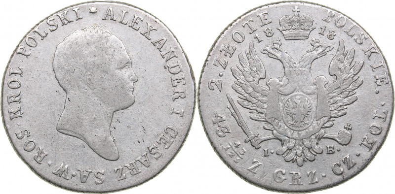 Russia - Polad 2 zlotykh 1818 IB
8.90 g. VF-/VF Bitkin# 832. Alexander I (1801-...