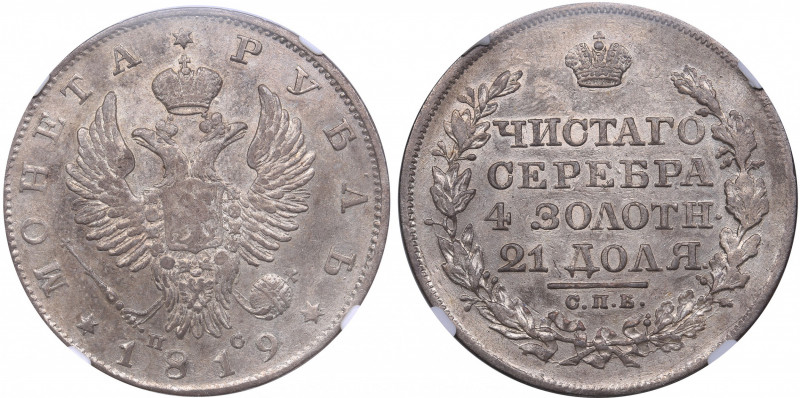 Russia Rouble 1819 СПБ-ПС - NGC AU 53
Mint luster. Bitkin# 127. Alexander I (18...