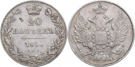Russia 20 kopecks 1836 СПБ-НГ
4.31 g. VF/VF+ Bitkin# 317. Nicholas I (1826-1855)