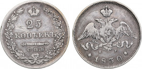 Russia 25 kopeks 1830 СПБ-НГ
5.00 g. F/F Bitkin# 129. Nicholas I (1826-1855)