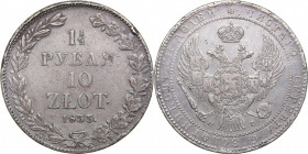 Russia - Polad 1 1/2 roubles - 10 zlotych 1835 НГ
30.27 g. VF/F Edge damaged. Bitkin# 1087. Nicholas I (1826-1855)