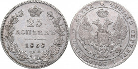 Russia 25 kopeks 1838 СПБ-НГ
5.35 g. XF-/VF+ Bitkin# 280. Nicholas I (1826-1855)