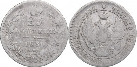 Russia 25 kopeks 1839 СПБ-НГ
4.81 g. F/F Bitkin# 282. Nicholas I (1826-1855)
