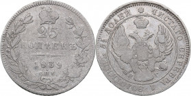 Russia 25 kopeks 1839 СПБ-НГ
5.08 g. F/F Bitkin# 282. Nicholas I (1826-1855)