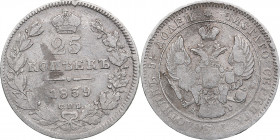 Russia 25 kopeks 1839 СПБ-НГ
5.25 g. F/F Bitkin# 282. Nicholas I (1826-1855)
