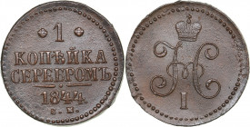 Russia 1 kopeck 1844 СМ
10.88 g. XF/AU Rare condition. Bitkin# 765. Nicholas I (1826-1855)