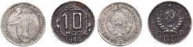 Russia - USSR 10 kopeks 1934 & 1944 (2)
F-VF