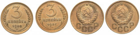 Russia - USSR 3 kopeks 1937 & 1938 (2)
AU/AU