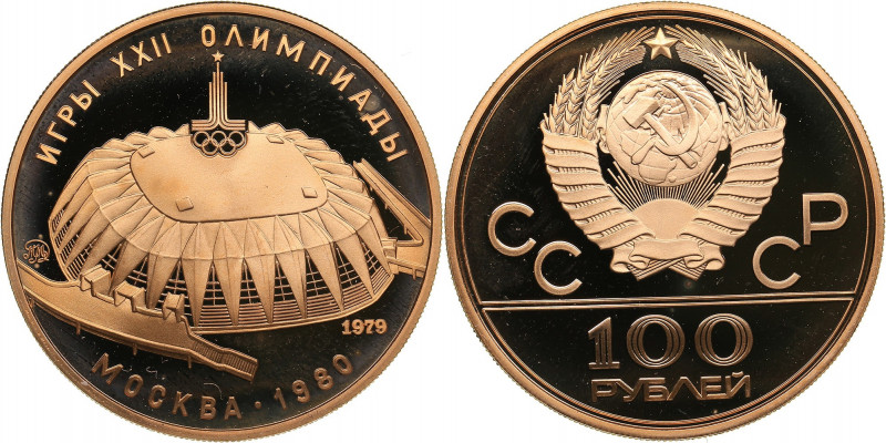 Russia 100 roubles 1979 - Olympics
17.24 g. PROOF Au. Box damaged.