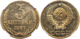 Russia 3 kopeks 1987 - NGC PL 64
Mint luster.