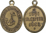 Latvia medal Riga-Duenaburger railway company 1886
7.74 g. 21x30mm. AU/AU Riga-Duenaburger eisenbahn gesellschaft/ 1861 12. septbr 1886.