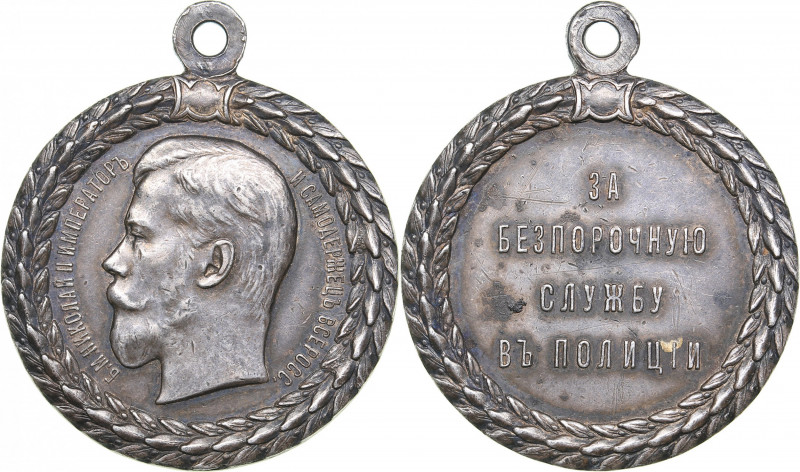 Russia medal For blameless service in police, ND
25.17 g. 36mm. XF/XF Diakov 11...