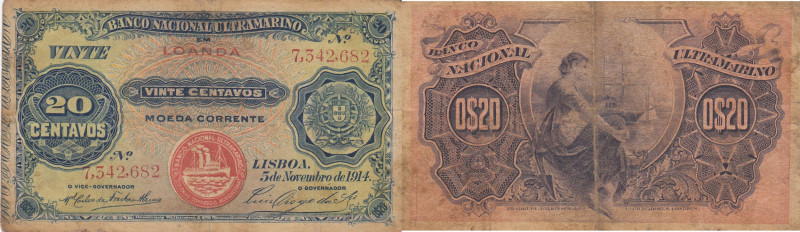 Angola 20 centavos 1914
Pick# 43. F