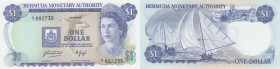 Bermuda 1 dollar 1975
Pick# 28a. UNC