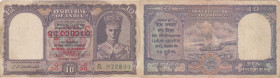 Burma 10 rupees 1947
Pick# 32. F
