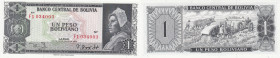 Bolivia 1 peso bolivano 1962
Pick# 158. UNC