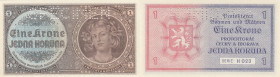 Bohemia & Moravia 1 krone 1940 - Specimen
Pick# 3s. UNC