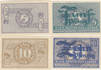 Germany 5 & 10 pfennig 1948
Pick# 11, 12. UNC