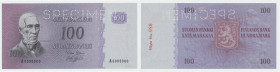 Finland 100 markkaa 1963 - PROOV
Pick # 102s. UNC Rare!
