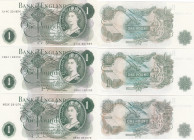 Great Britain 1 pound 1960-77 (3)
Pick# 374c, e, g. UNC