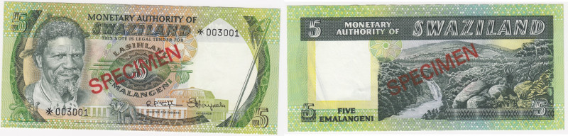 Swaziland 5 emalangeni 1974 - Specimen
UNC