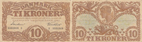 Danish 10 kroner 1942
Pick# 31l. VF