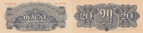 Czechoslovakia 20 korun 1944 - specimen
Pick# 47s. XF