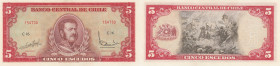 Chile 5 escudos 1964
Pick# 138. UNC