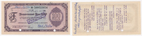 Russia - State Bank of the USSR, Traveller's check 100 rubles 1966
AU. The holes.