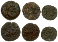Roman Empire AE Antoninus Pius AD138-161 & AE 1 Antoninianus Gallienus AD 253-268 & AE 1 Follis Valens AD 364-378. Lot of 3 Coins