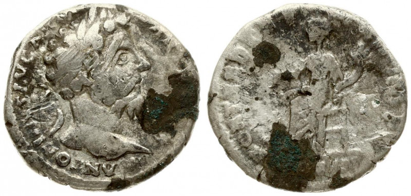 Roman Empire 1 Denarius Marcus Aurelius AD 161-180. Averse: Laureate head. Rever...
