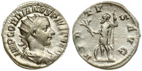 Roman Empire 1 Antoninianus Gordianus III 238-244 AD. Averse: IMP GORDIANVS PIVS FEL AVG; Radiate; draped; and cuirassed bust right. Bust with crown o...
