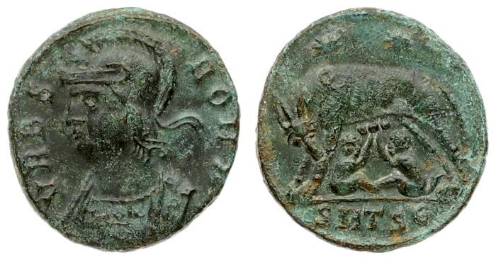 Roman Empire AE 3 Reduced 1 Follis Urbs Roma Constantine the Great(306-337). The...