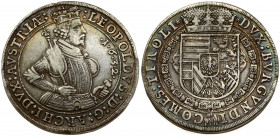 Austria 1 Thaler 1632 Hall. Leopold I (1657-1705). Averse: Laureate half-length armored figure r. holding scepter in circle. Reverse. Crowned Arms of ...