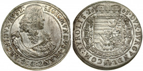 Austria 1 Thaler 1665 Hall Sigismund Franz(1662-1665). Averse Legend: …AVST: Reverse: Crown divides dates. Silver. KM 1239.1; Dav-3370A.