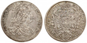 Austria 1/4 Thaler 1740 Karl VI(1711-1740.). Averse: Laureate bust right. Averse Legend: CAROL • VI • D • G • R • I • S • A • GE • HI • HU • BO • REX ...