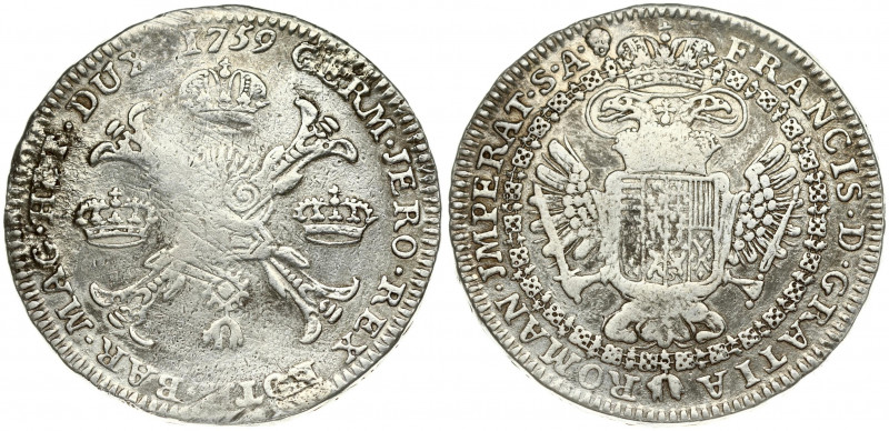 Austria Austrian Netherlands 1 Thaler 1759 Franz I(1745-1765). Averse: Crowned d...