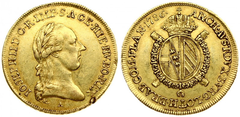 Austria Austrian Netherlands 1/2 Souverain D'or 1786 A Joseph II(1780-1790). Ave...