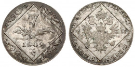 Austria 7 Kreuzer 1802 C Franz II (I)(1792-1835). Averse: Crowned imperial eagle within square. Reverse: Spray divides denomination and date within sq...