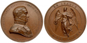 Austria Medal 1849 Joseph Count Radetzky (1766-1858); army officer; The Italian Campaign 1848-1849. Copper Medal; by Johann Michael Scharff. Averse: U...