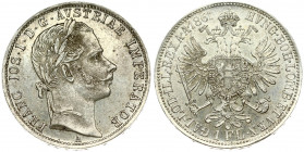 Austria 1 Florin 1861A Franz Joseph I(1848-1916). Averse: Laureate head right. Reverse: Crowned imperial double eagle. Silver. KM 2219