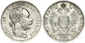 Austria 1 Florin 1881 Franz Joseph I(1848-1916). Averse: Laureate head right. Reverse: Crowned imperial double eagle. Silver. KM 2222