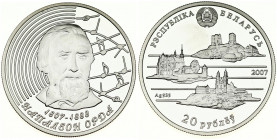 Belarus 20 Roubles 2007 Napoleon Orda. Averse: At the top – the relief image of the State Coat of Arms of the Republic of Belarus; in the center – the...