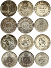 Brazil 500-2000 Reis (1860-1922). Averse: Denomination within leafy circle. Reverse: Crowned arms within wreath. Silver. Lot of 6 Coins