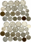 Bulgaria 2-20 Stotinki & 1-50 Leva (1912-1954). Averse: Head left. Reverse: Denomination above date within wreath. Silver 10g. Bronze. Bronze. Copper-...