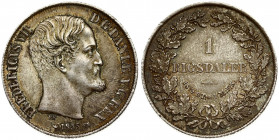 Denmark 1 Rigsdaler 1855 FK/VS Frederik VII(1848-1863). Averse: Head right. Reverse: Denomination within oak wreath. Silver. Old nice patina. KM 760.1