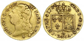 France 1 Louis D'or 1786A Louis XVI(1774-1792). Averse: Head left. Averse Legend: LUD • XVI • D • G • FR • ET NAV • REX •. Reverse: Crowned arms of Fr...