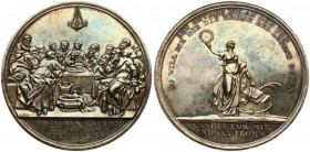 Germany Medal (1800) Confirmations and other religious festivals; no date. from Loos. Averse: Last Supper scene. Reverse: Standing religion with wreat...